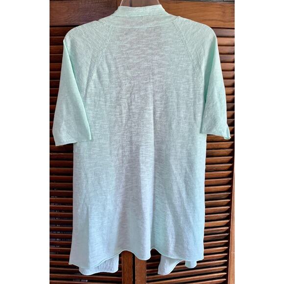 Eileen Fisher Mint Green Sz XS (Cotton Silk) Open Tunic Cardigan Sweater sku 397 - Picture 6 of 9